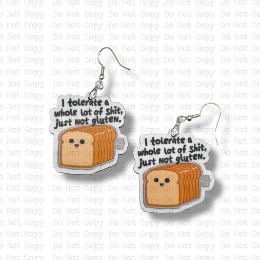 Can't Tolerate Gluten Earring Sublimation Blank Kit | TRS