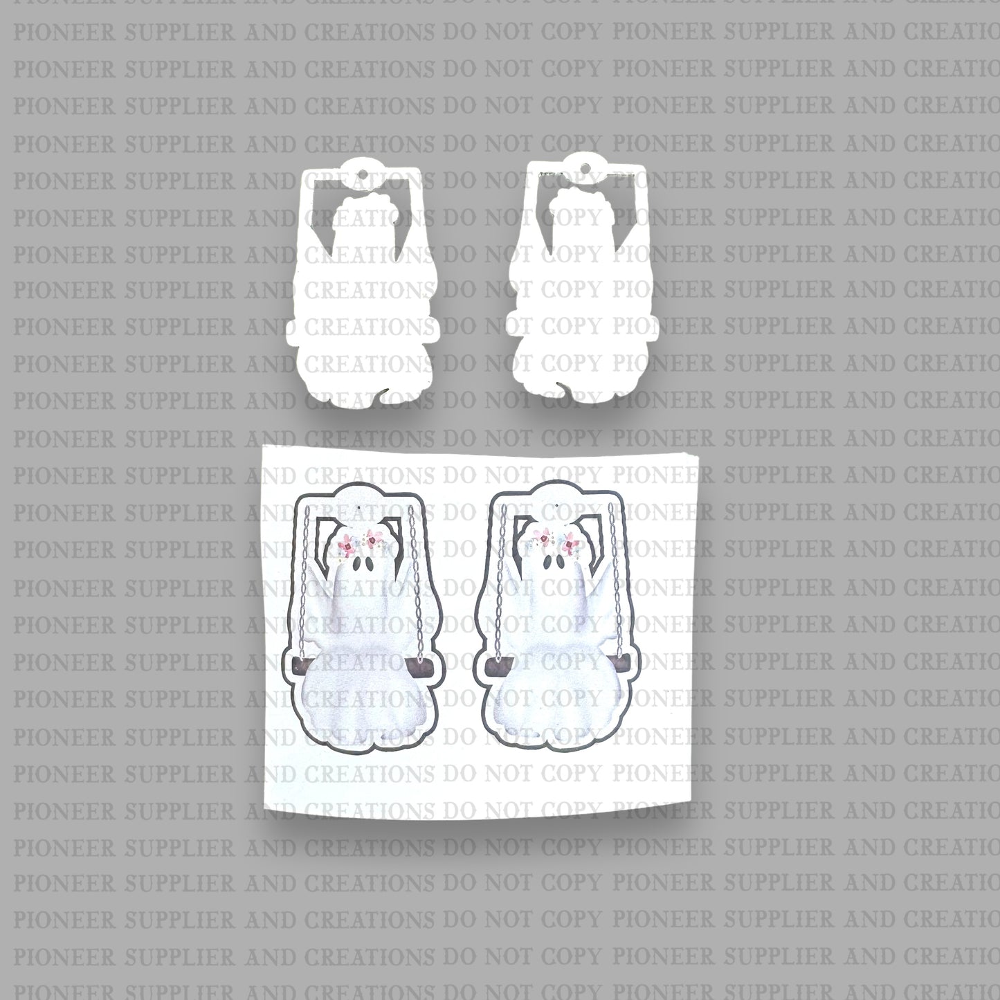 Swinging Ghost Earring Sublimation Blank Kits w/ transfers and hardware) | Exclusive