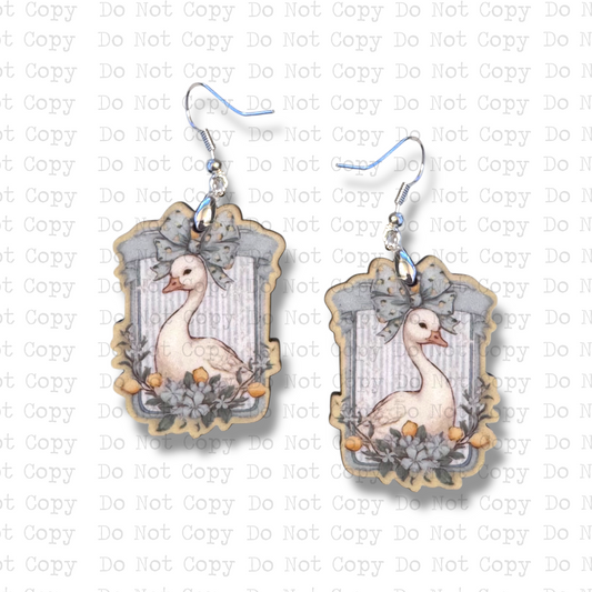 Framed Sitting Goose Earring Sublimation Blank Kit