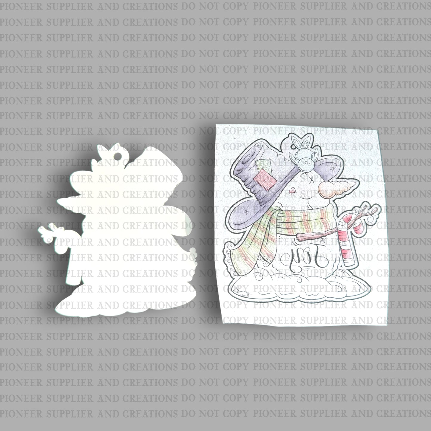 Joy Snowman and Bird Ornament Sublimation Blank and Transfer | Exclusive