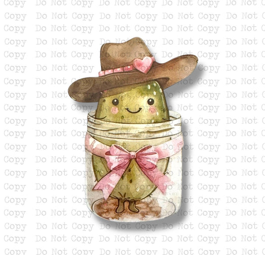 Cowgirl Jar Pickle Magnet Sublimation Blank Kit
