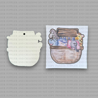 Noah's Ark Ornament Sublimation Blank and Transfer | Exclusive