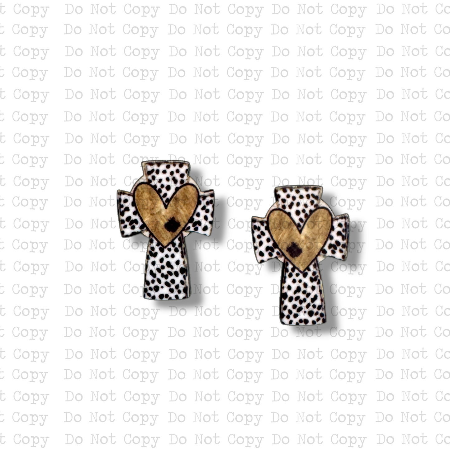 STUD Black and Gold Cross Sublimation Blanks Kit | 4 PAIR TCD