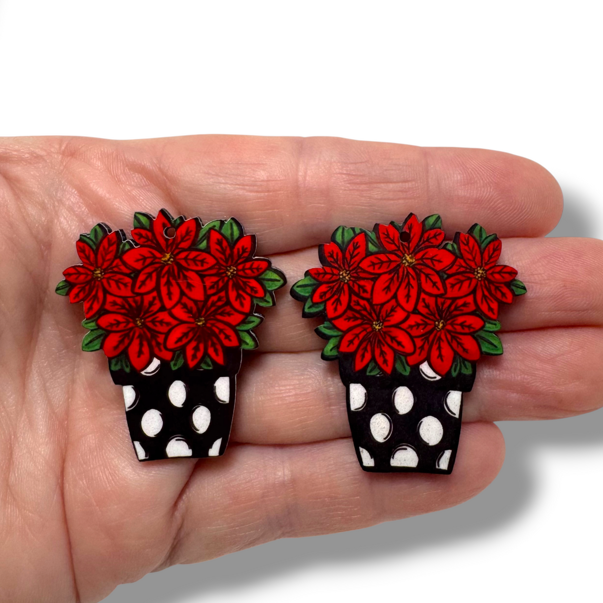 Poinsettia Earring Sublimation Blanks | ARA (