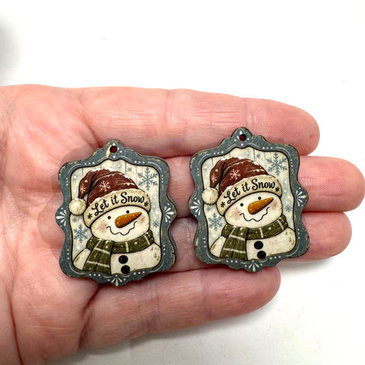 Let It Snow Snowman Earring Sublimation Blanks | TGDD