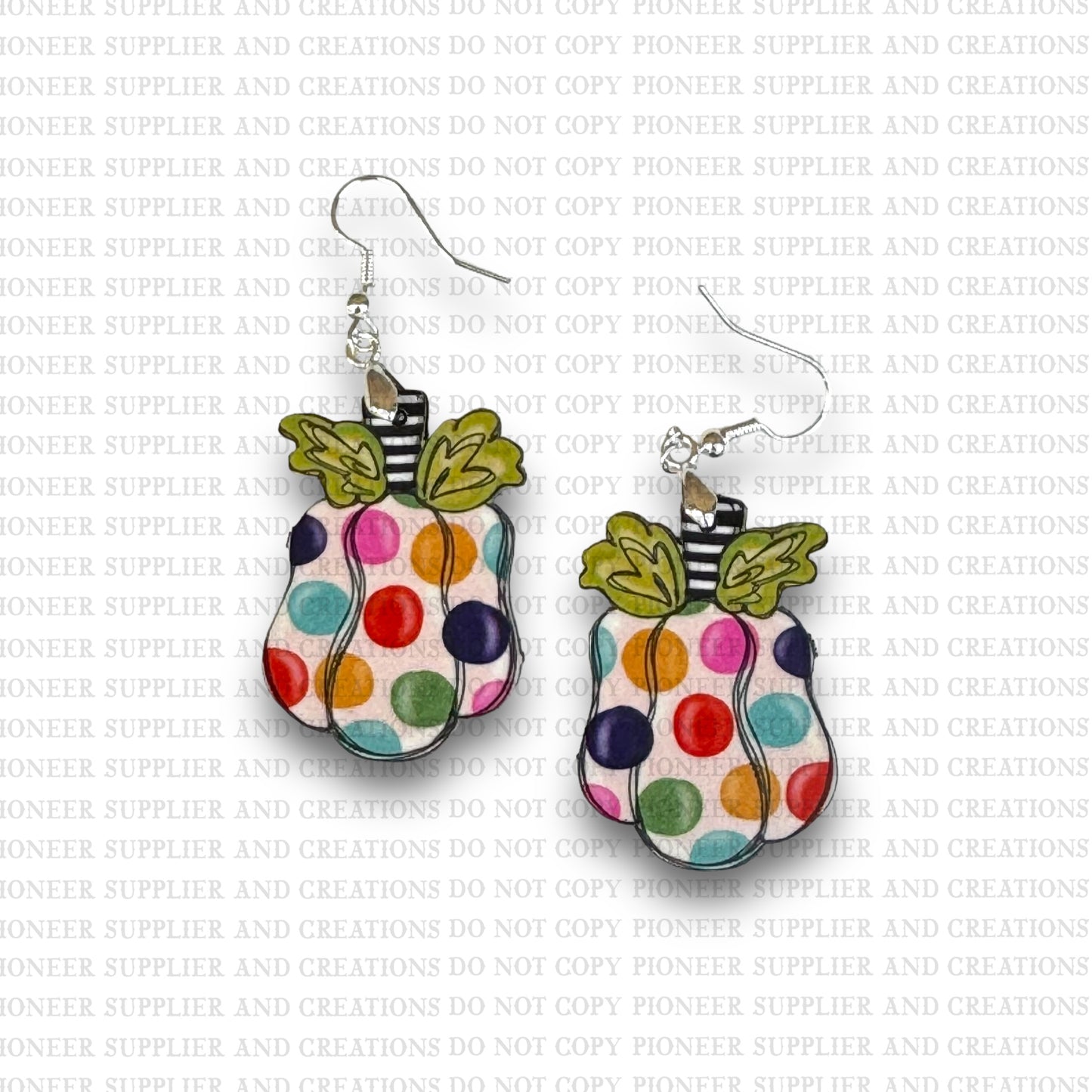 Multidot Whimsy Pumpkin Shaped Earring Sublimation Blanks | Exclusive