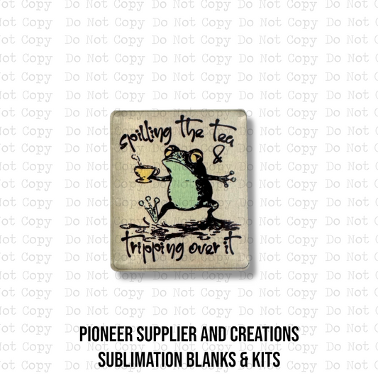 Spilling The Tea Lapel Pin Sublimation Blank Kit