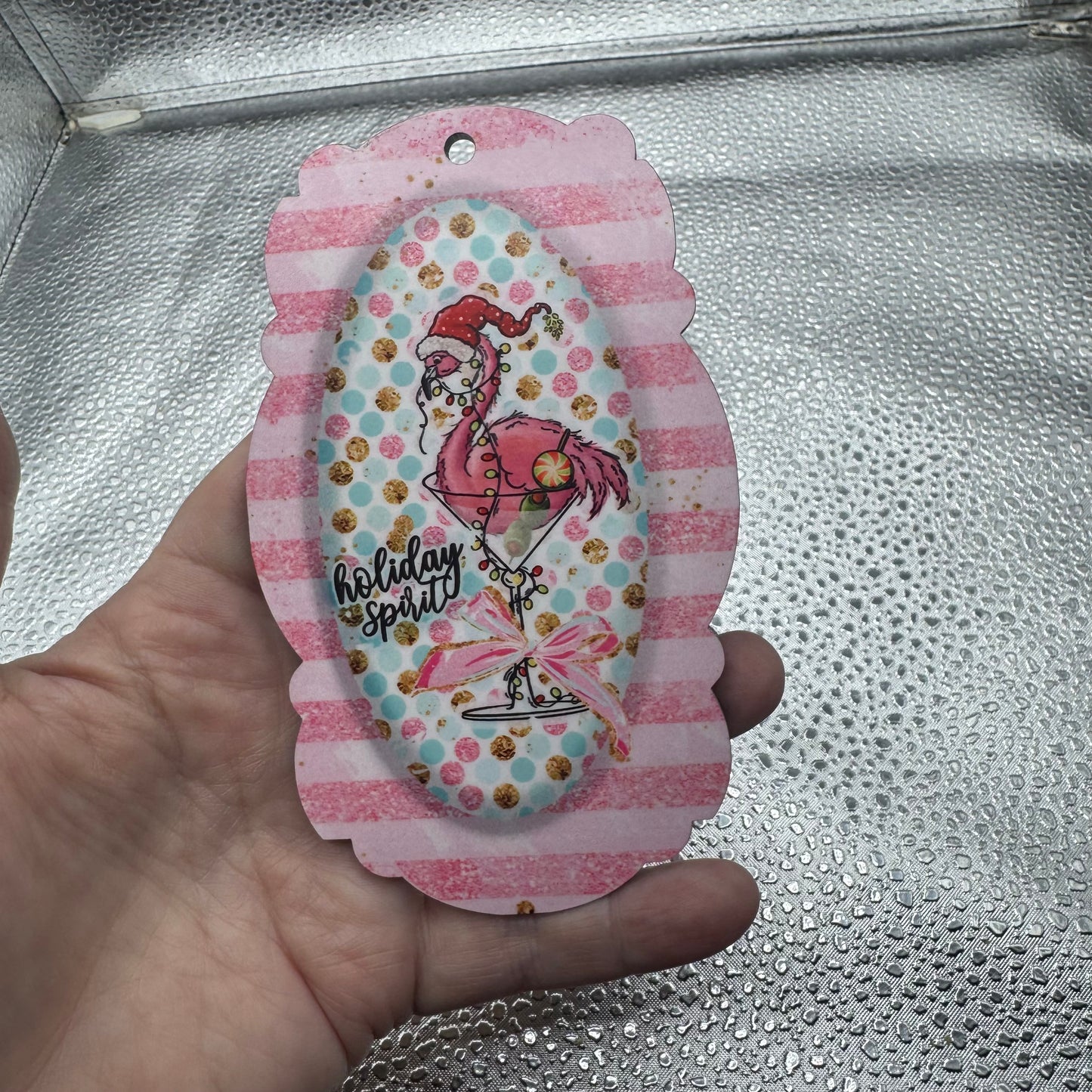 Holiday SPirit Flamingo Pressed Blank