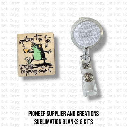 Spilling The Tea Badge Button Sublimation Blank