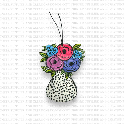 Floral Vase Air Freshener Sublimation Blank | Exclusive Alicia Ray Art