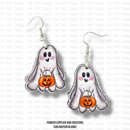Trick or Treat Ghost Earring Sublimation Blanks