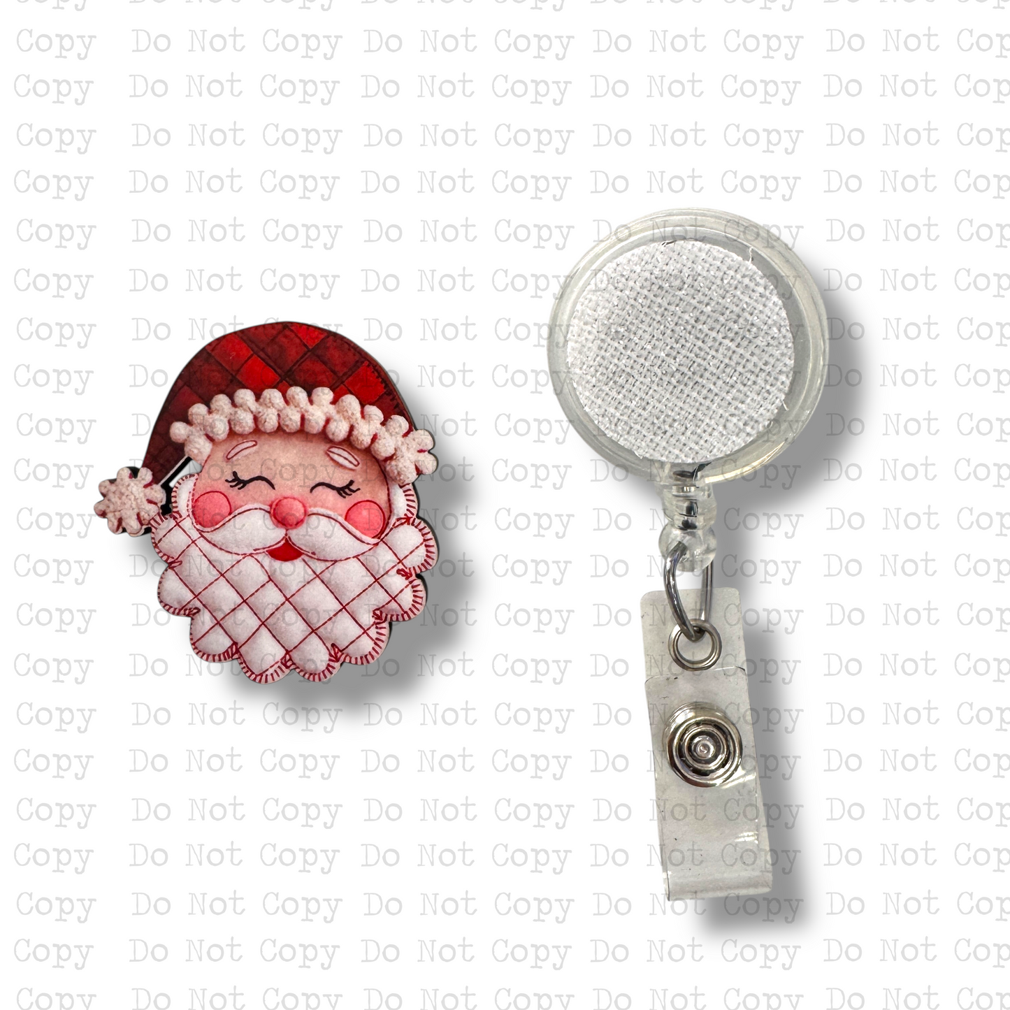 Patchwork Santa Badge Button Sublimation Blank