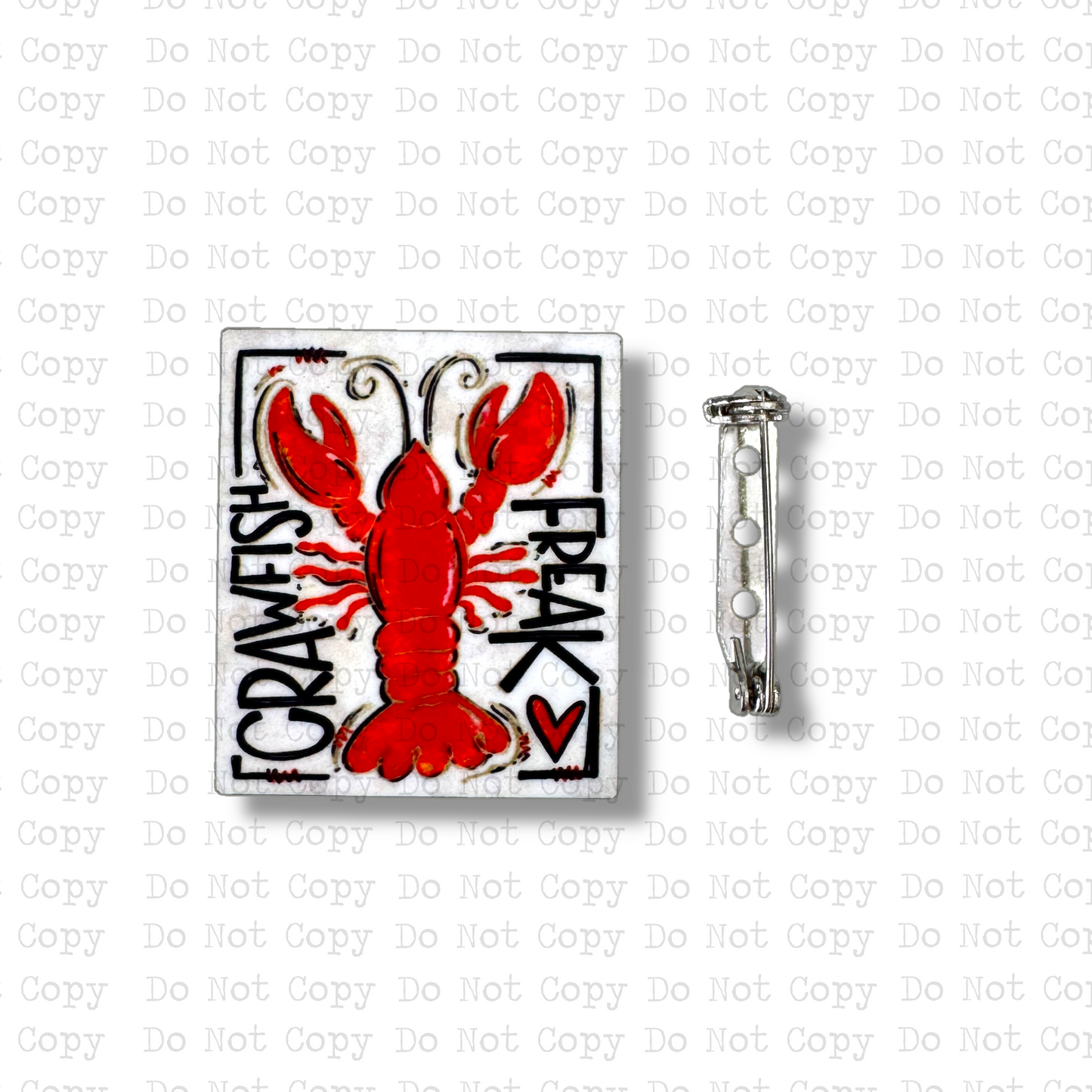 Crawfish Freak Lapel Pin Sublimation Blank Kit | Set of 2