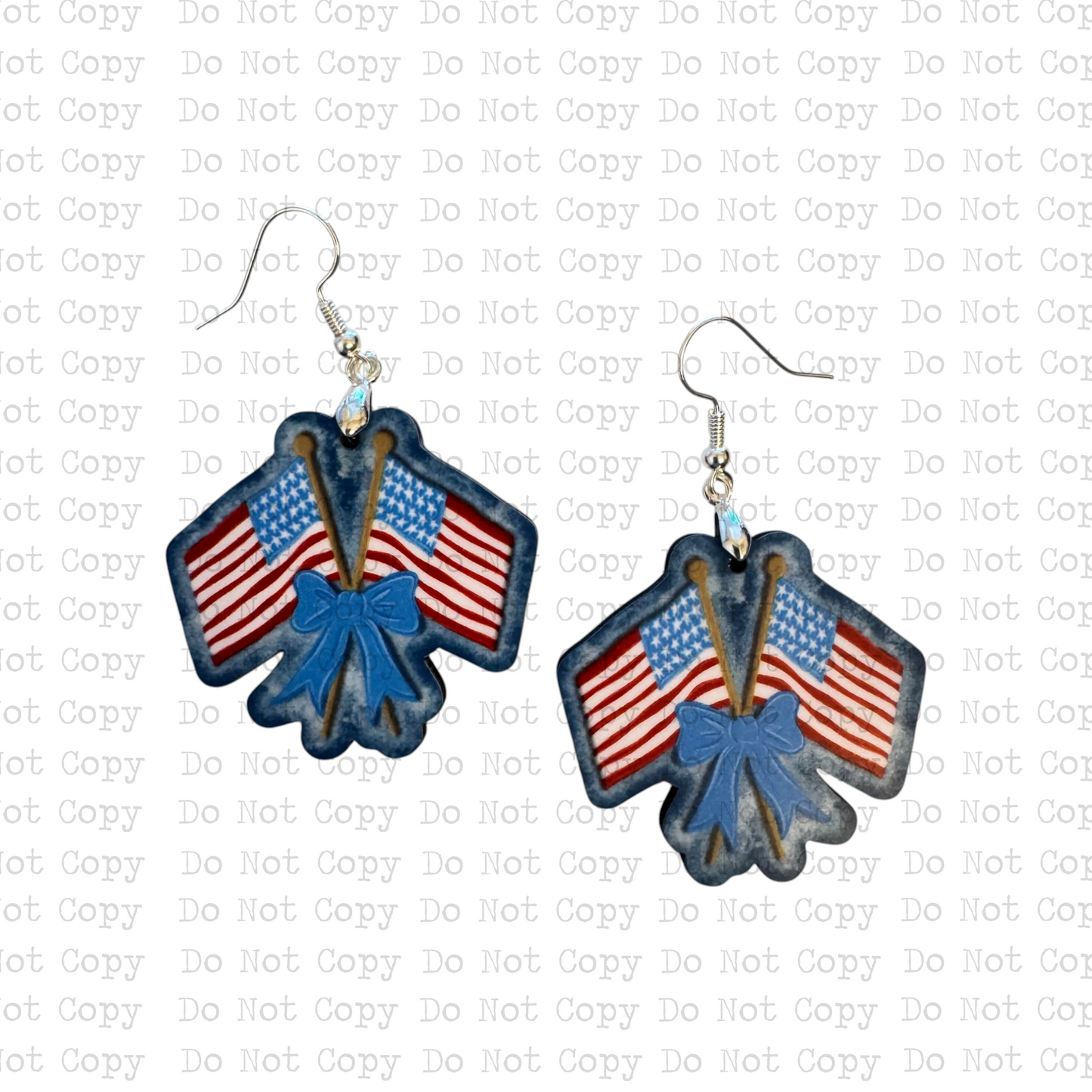 Flags Bow Earring Sublimation Blank Kit | TCC
