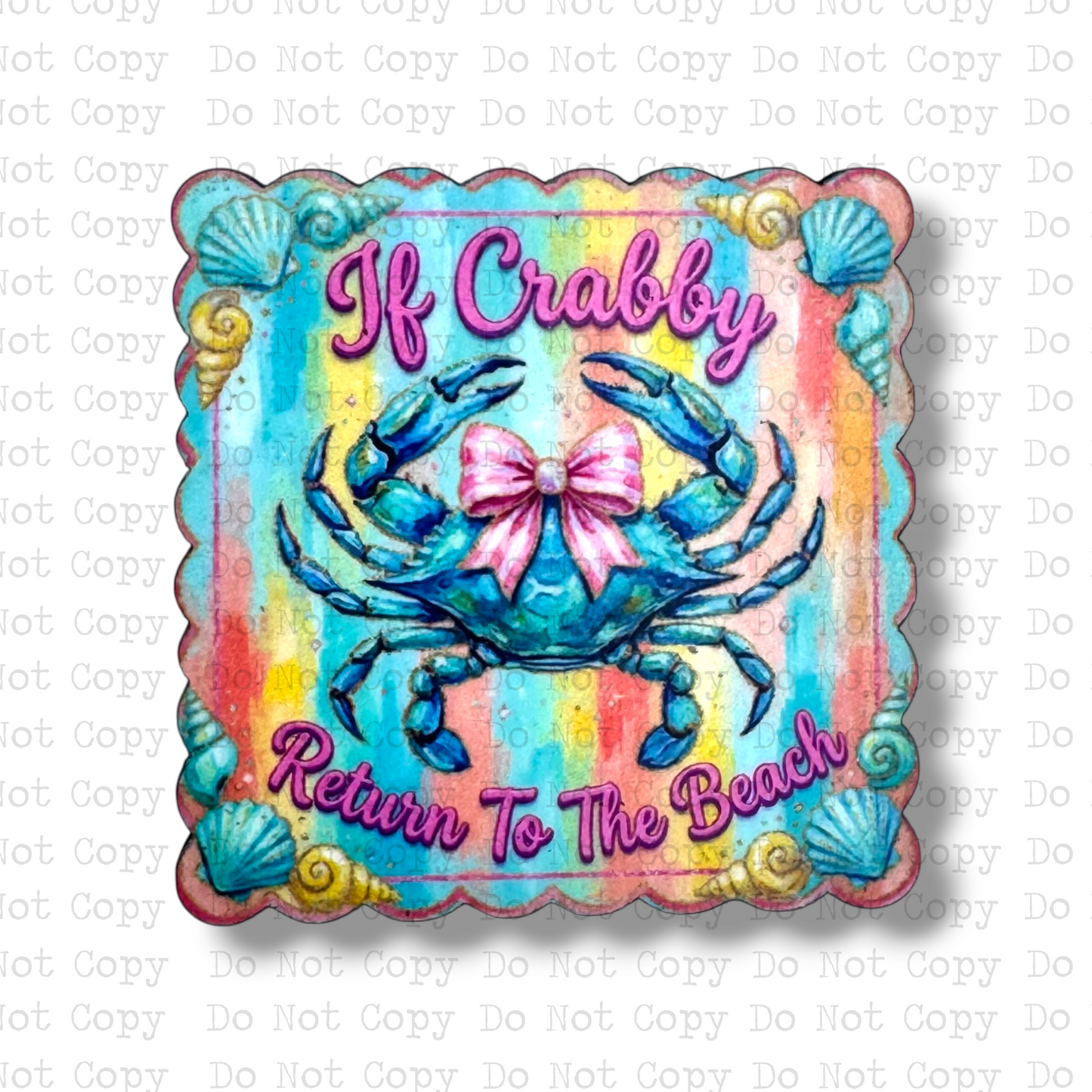 Crabby Beach Badge Button Sublimation Blank | Set of 2