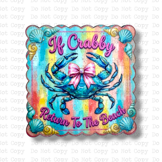 Crabby Beach Badge Button Sublimation Blank | Set of 2