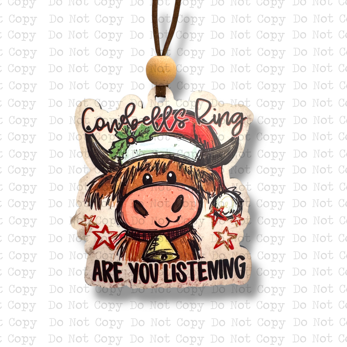 Cowbells Christmas Ornament Sublimation Blank