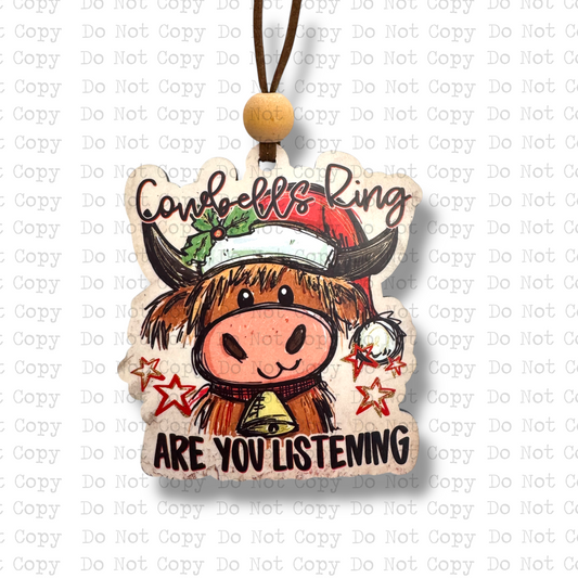 Cowbells Christmas Ornament Sublimation Blank