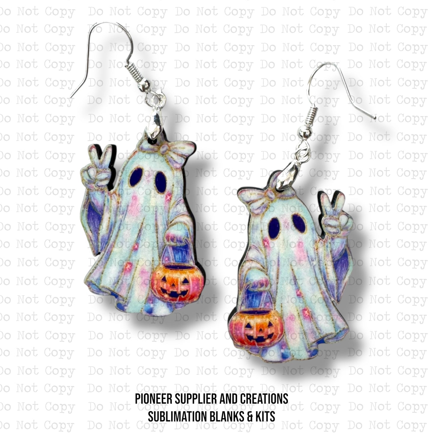 Neon Peace Ghost Earring Sublimation Blank Kit