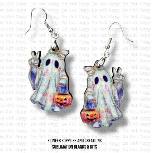 Neon Peace Ghost Earring Sublimation Blank Kit