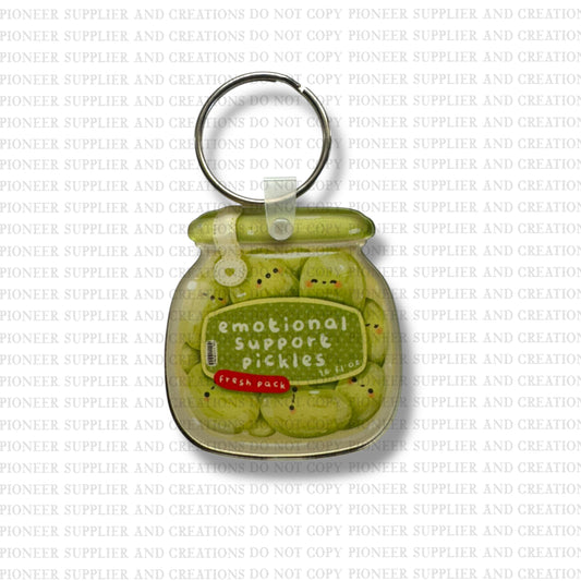 Emotional Support Pickles Keychain Sublimation Blank Kit