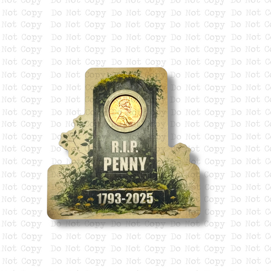 R.I.P. Weathered Tombstone Penny Magnet Sublimation Blank Kit