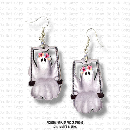 Swinging Ghost Earring Sublimation Blank Kit | Exclusive