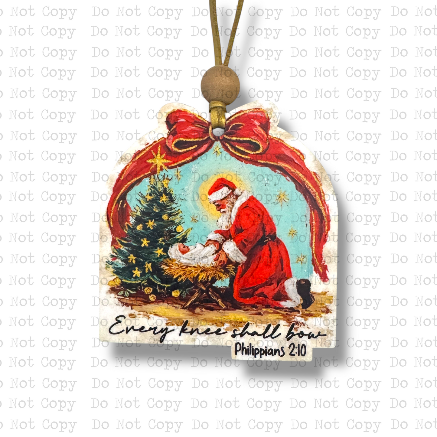 Every Knee Shall Bow Painted Ornament Sublimation Blank