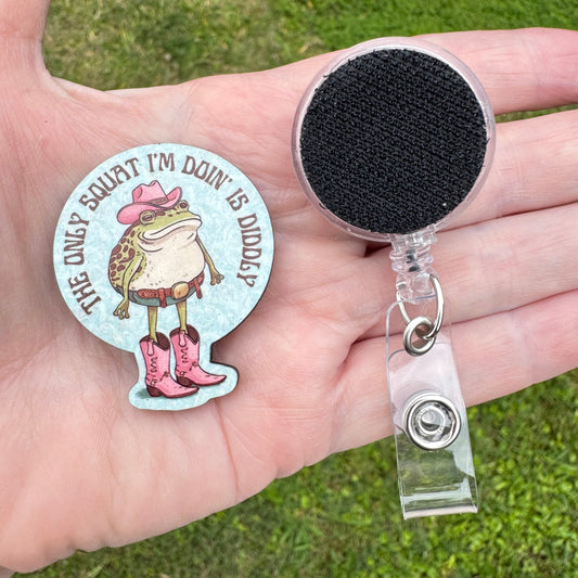 Diddly Squat Cowgirl Badge Button Sublimation Blank | Set of 2