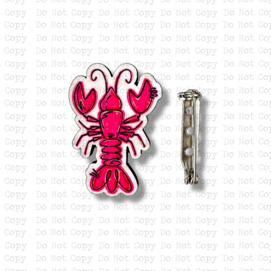 Preppy Crawfish Lapel Pin Sublimation Blank Kit | Set of 2