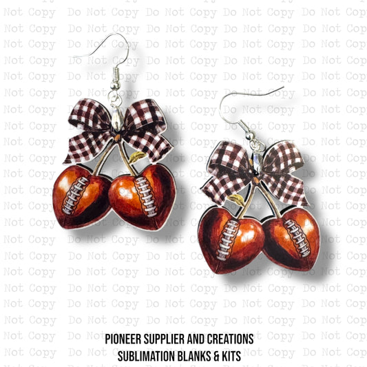 Cherry Football Earring Sublimation Blank Kit