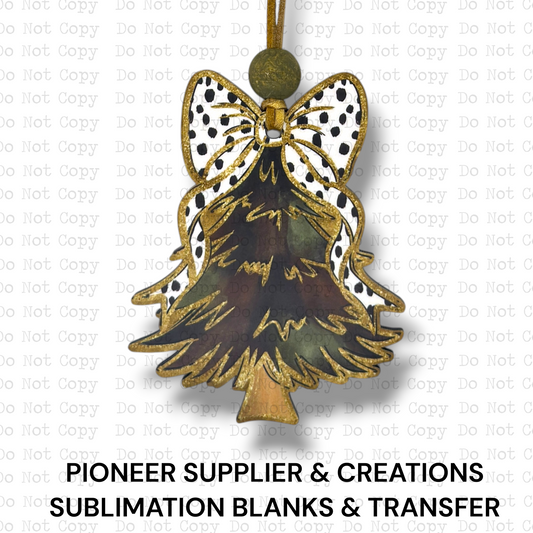 Glitter Camo Christmas Tree Ornament Sublimation Blank