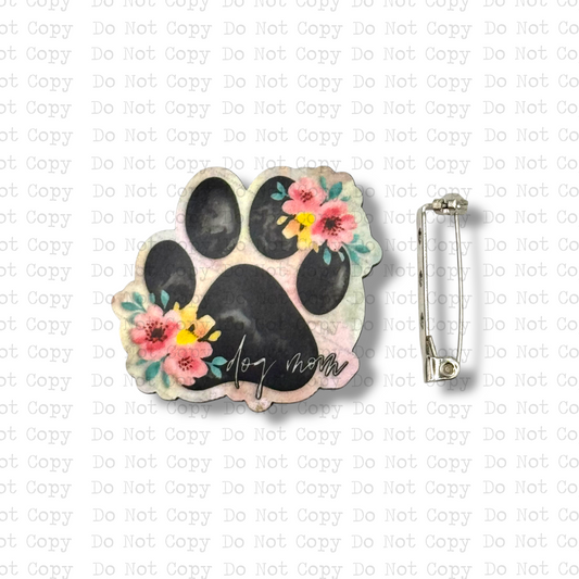 Floral Dog Mom Lapel Pin Sublimation Blank Kit | Set of 2 SCG