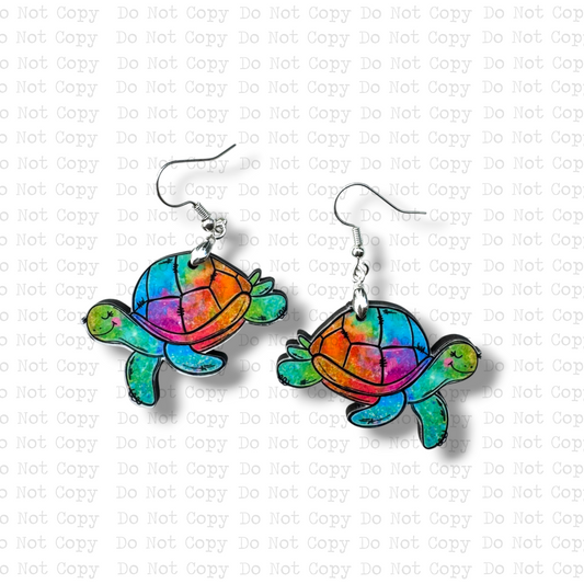 Just Keep Going Turtle Earring Sublimation Blank Kit | ARA