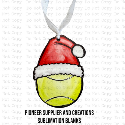 Santa Hat Sports Ornament Sublimation Blanks | Exclusive Monogram Moments