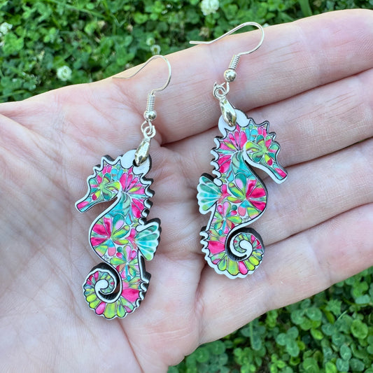 Boho Seahorse Earring Sublimation Blank Kit