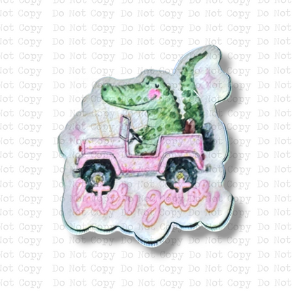 Later Gator Pink Truck Lapel Pin Sublimation Blank Kit | Set of 2 PHDC