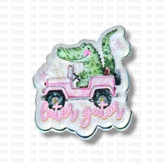Later Gator Pink Truck Lapel Pin Sublimation Blank Kit | Set of 2 PHDC