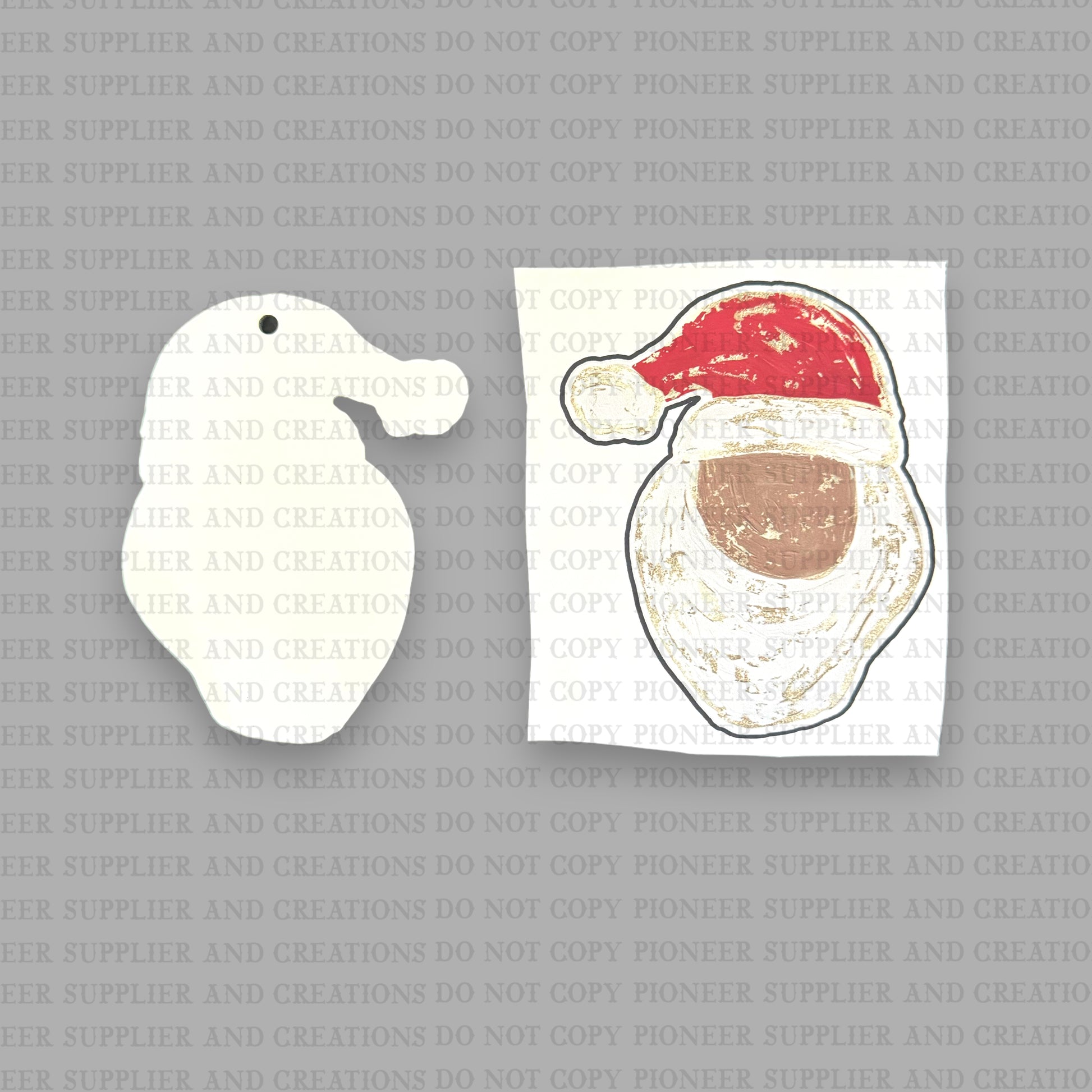 Gold Santa Dark Sublimation Blank with TRANSFER OPTION