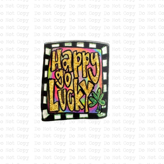 Happy Go Lucky Badge Reel Sublimation Blanks | Set of 2
