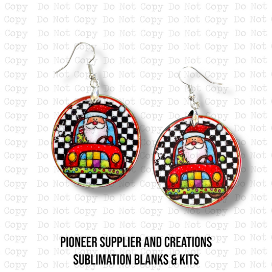 Festive Santa Earring Sublimation Blanks | Sheila Long