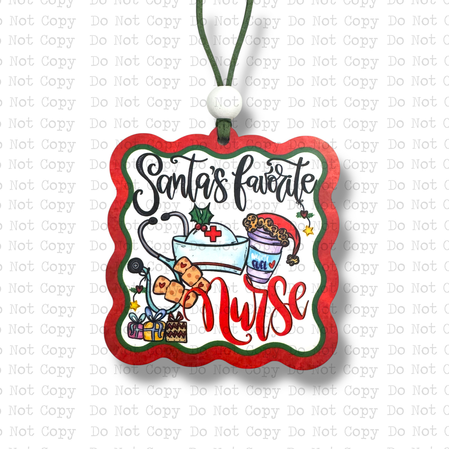 Santa's Favorite Nurse Ornament Sublimation Blank | AAS