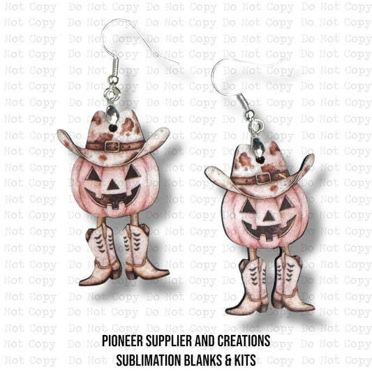 Western Pumpkin Earring Sublimation Blank Kit