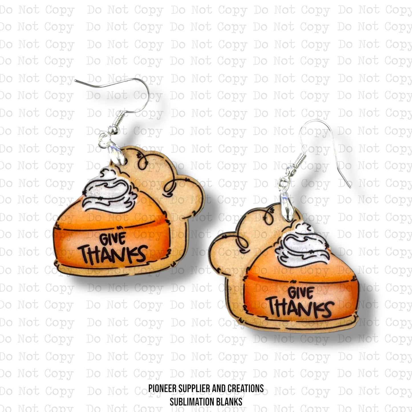 Give Thanks Pumpkin Pie Earring Sublimation Blank Kit | Exclusive