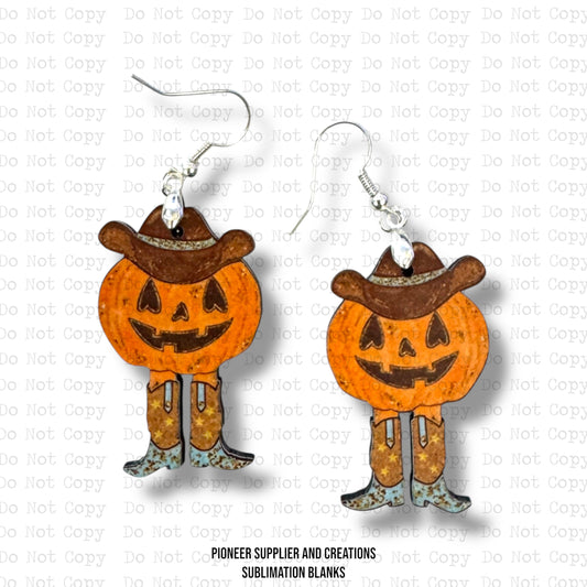 Howdy Pumpkin Earring Sublimation Blank Kit