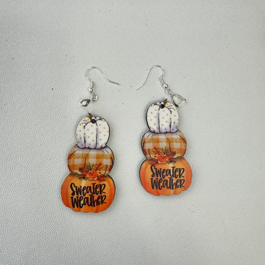 Pumpkin Sweater Weather Finished Earring