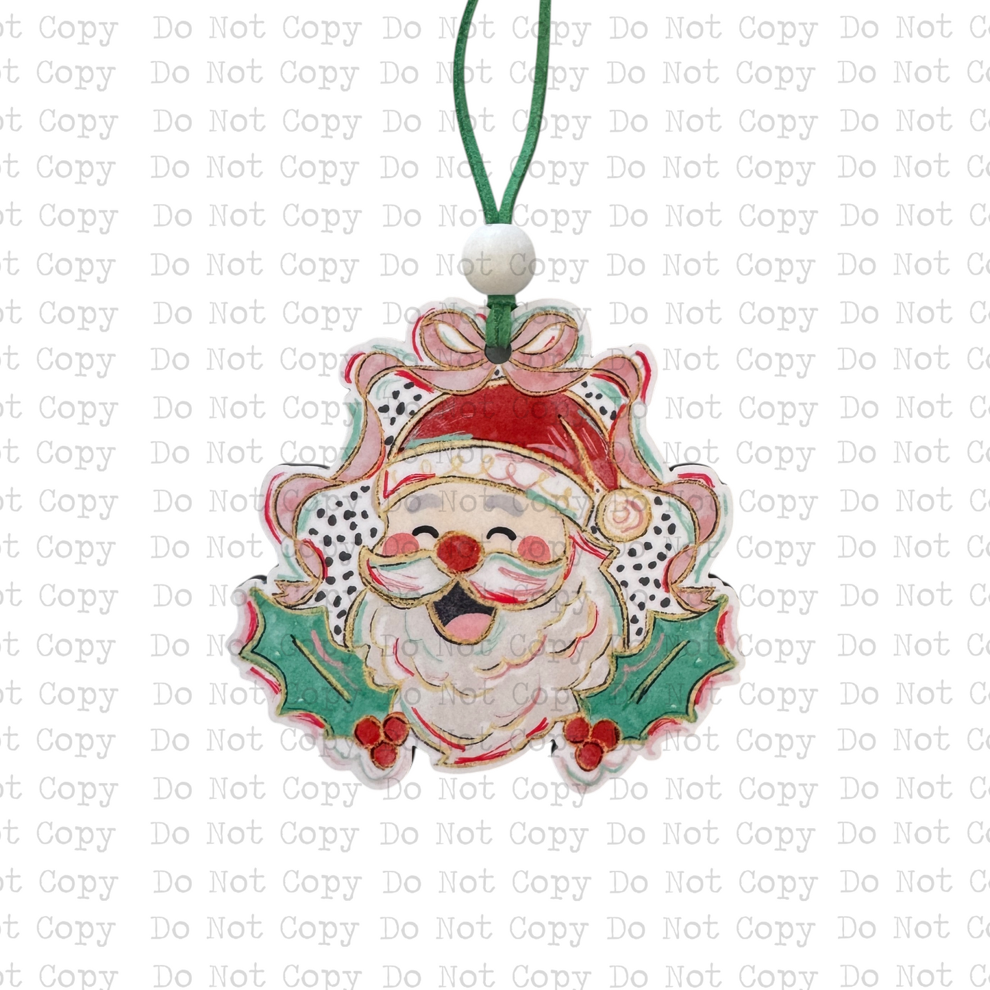Jolly Colorful Santa Ornament Sublimation Blank ONLY