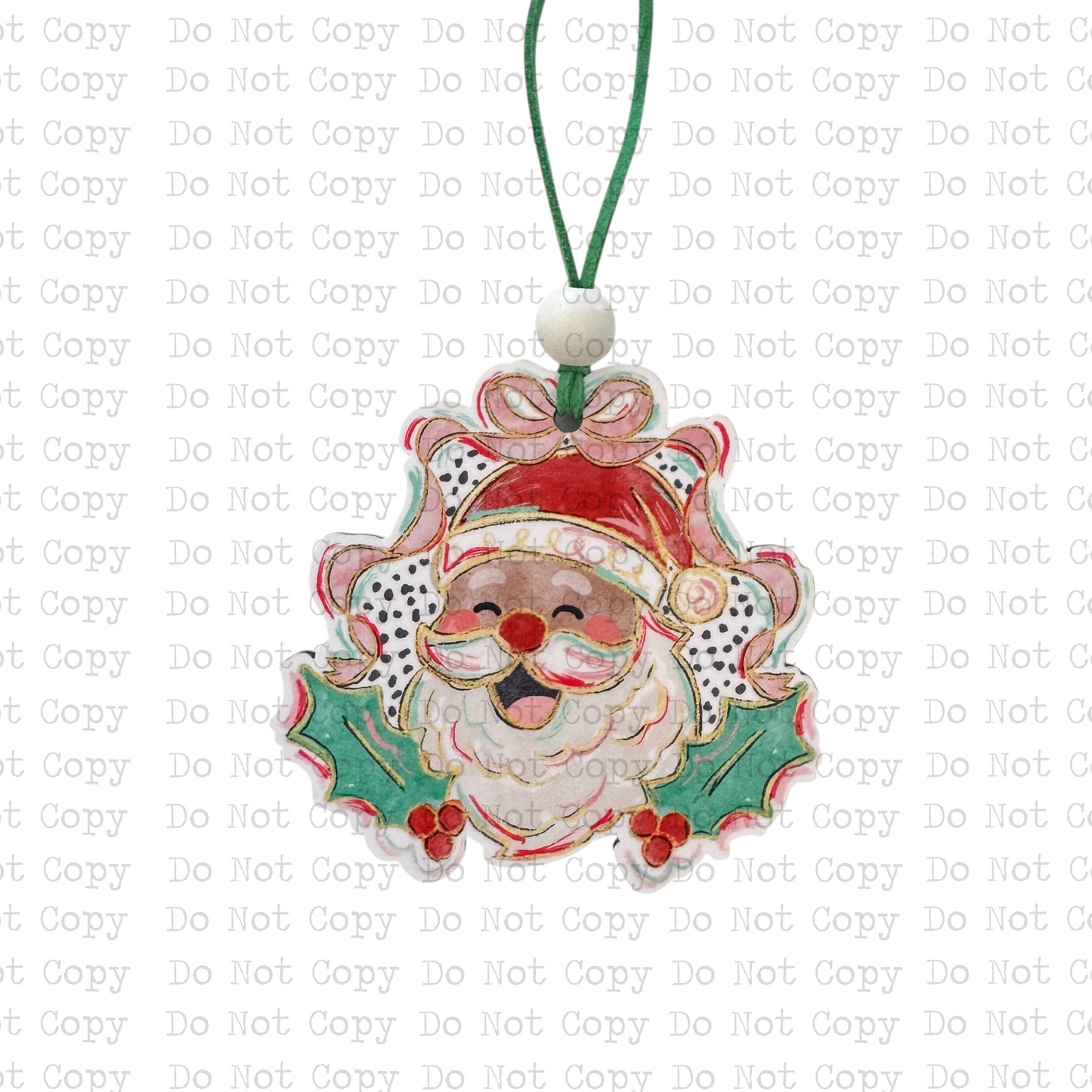Jolly Colorful Santa Ornament Sublimation Blank ONLY