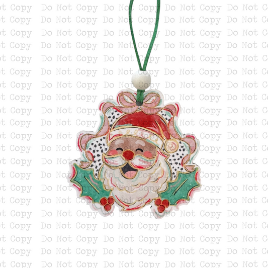 Jolly Colorful Santa Ornament Sublimation Blank