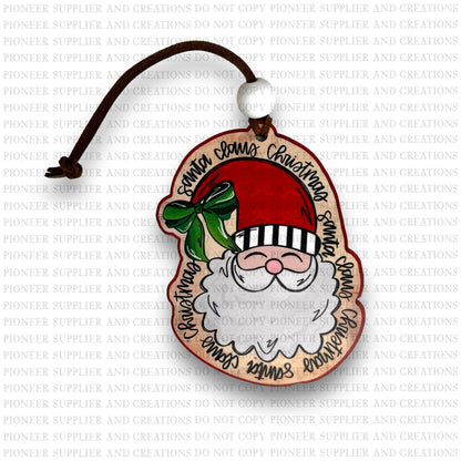 Santa Claus Christmas Ornament Sublimation Blank and Transfer | Exclusive